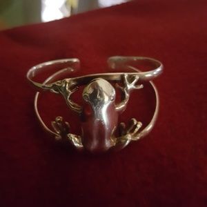 Sterling Silver Frog Bracelet/ Band